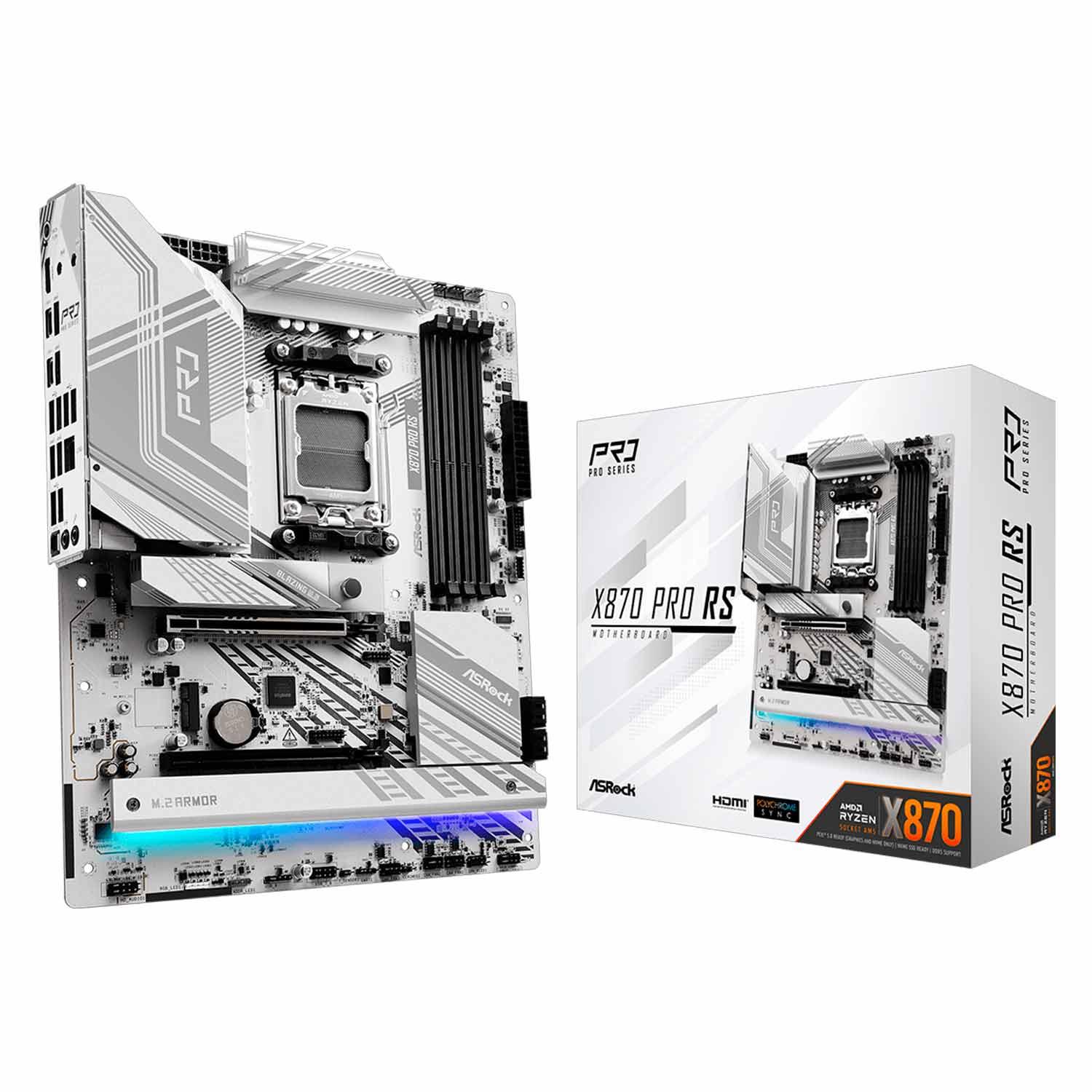 Placa Madre Asrock X870 Pro Rs Con 4 Ranuras Ddr5 Y Chipset Am5 Amd X870 Atx