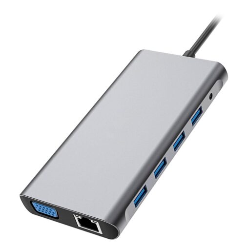 Adaptador De Concentrador 12 En 1, Color Gris