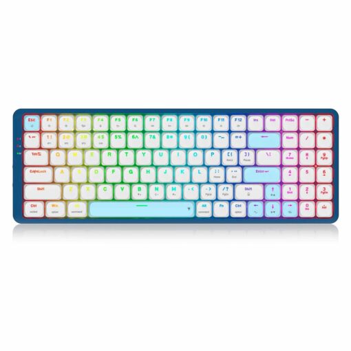 Teclado Inalámbrico Redragon K684wb Rgb Eva Pro - Blanco Azul