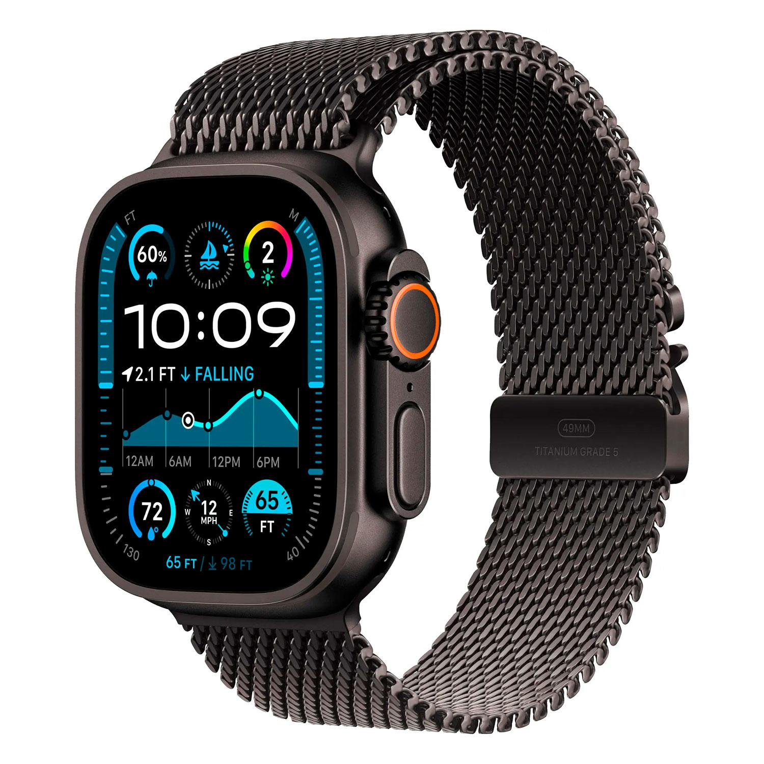 Apple Watch Ultra 2 Mx5u3lw/a 49 Mm Caja De Titanio Negro - Estilo Milanés De Titanio Negro