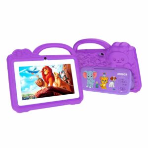Tableta Para Niños Atouch Q40 De 7 Pulgadas Con Wifi 5g, 256 Gb, 8 Gb De Ram Y Funda, Color Morado