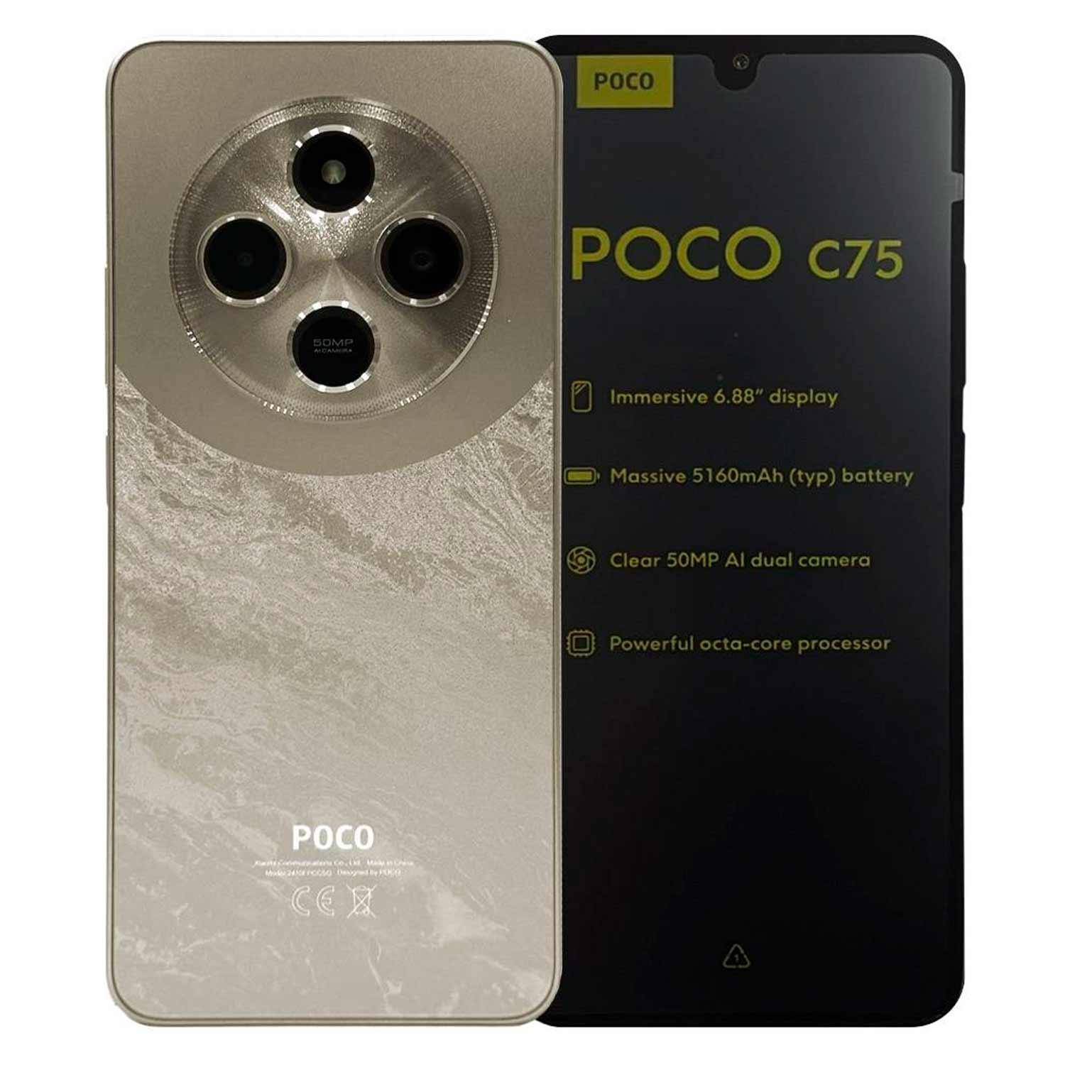 Xiaomi Poco C75 Smartphone Global 128 Gb 6 Gb Ram Dual Sim Pantalla De 6,88" - Oro