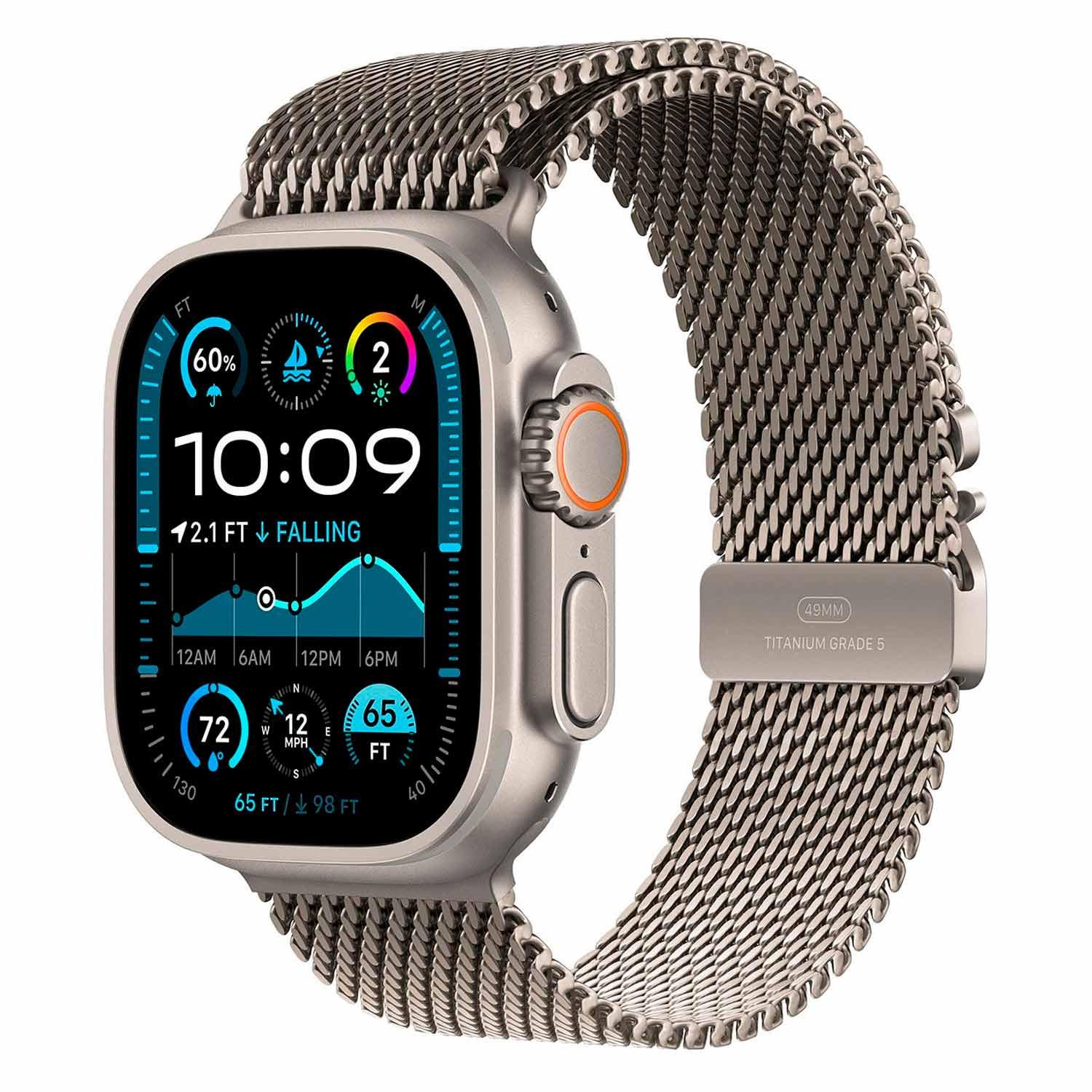 Apple Watch Ultra 2 Mx5t3lw/a 49 Mm Caja De Titanio Natural - Estilo Milanés De Titanio