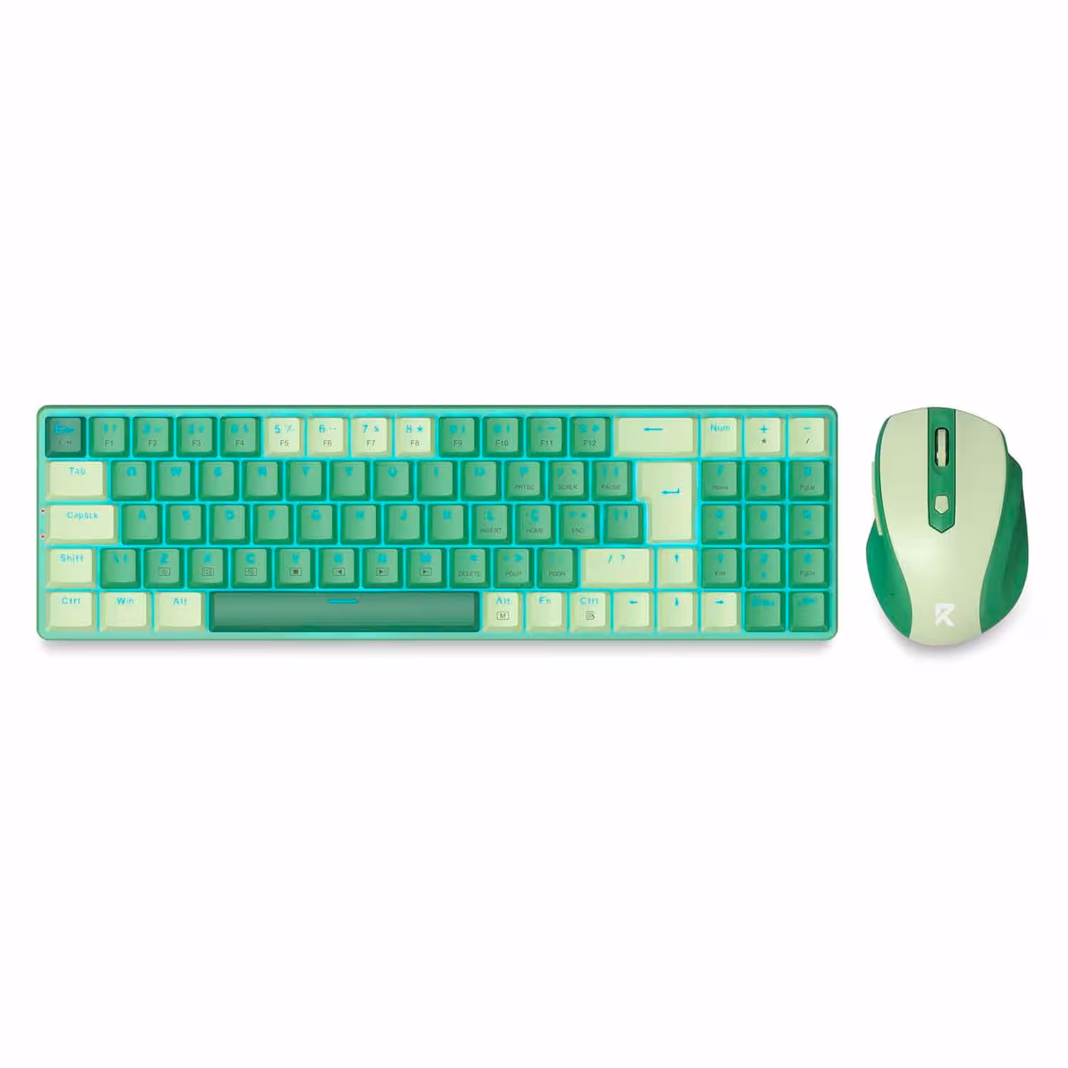Kit Teclado Y Mouse Redragon Office Bs-8772-gc Inalámbrico - Verde