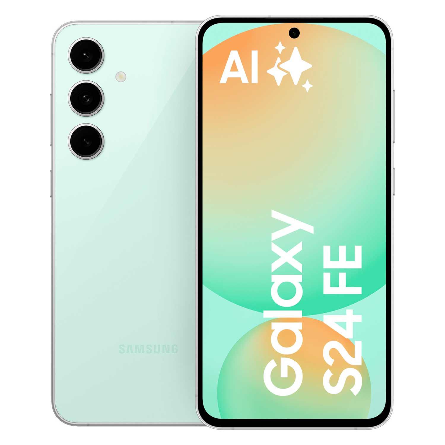 Samsung Galaxy S24 Fe 5g S721b Smartphone Con Pantalla De 6,7" Y Doble Sim De 256 Gb Y 8 Gb De Ram, Color Verde (funda Delgada)