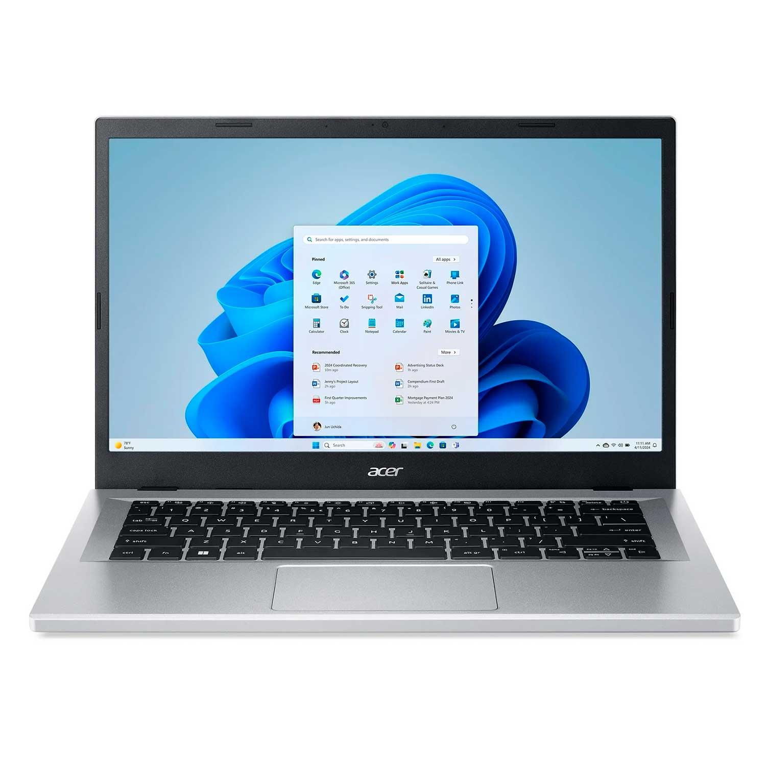 Notebook Acer Aspire 3 A314-36p-3772 14" Intel Core I3-n305 128gb Ssd 8gb Ram - Plata