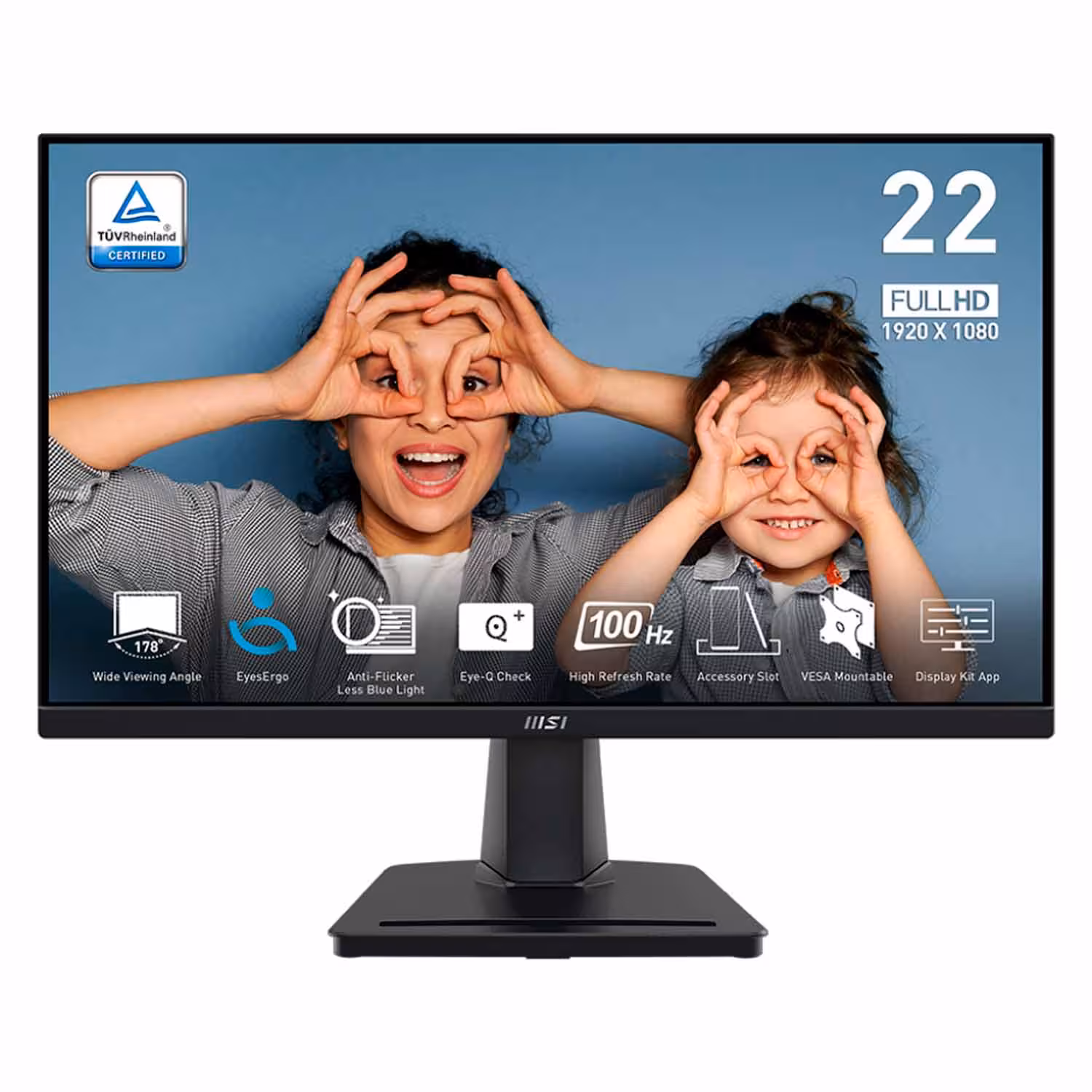 Monitor Msi Pro Mp225v 22" Full Hd 100hz Hdmi Vga - Negro