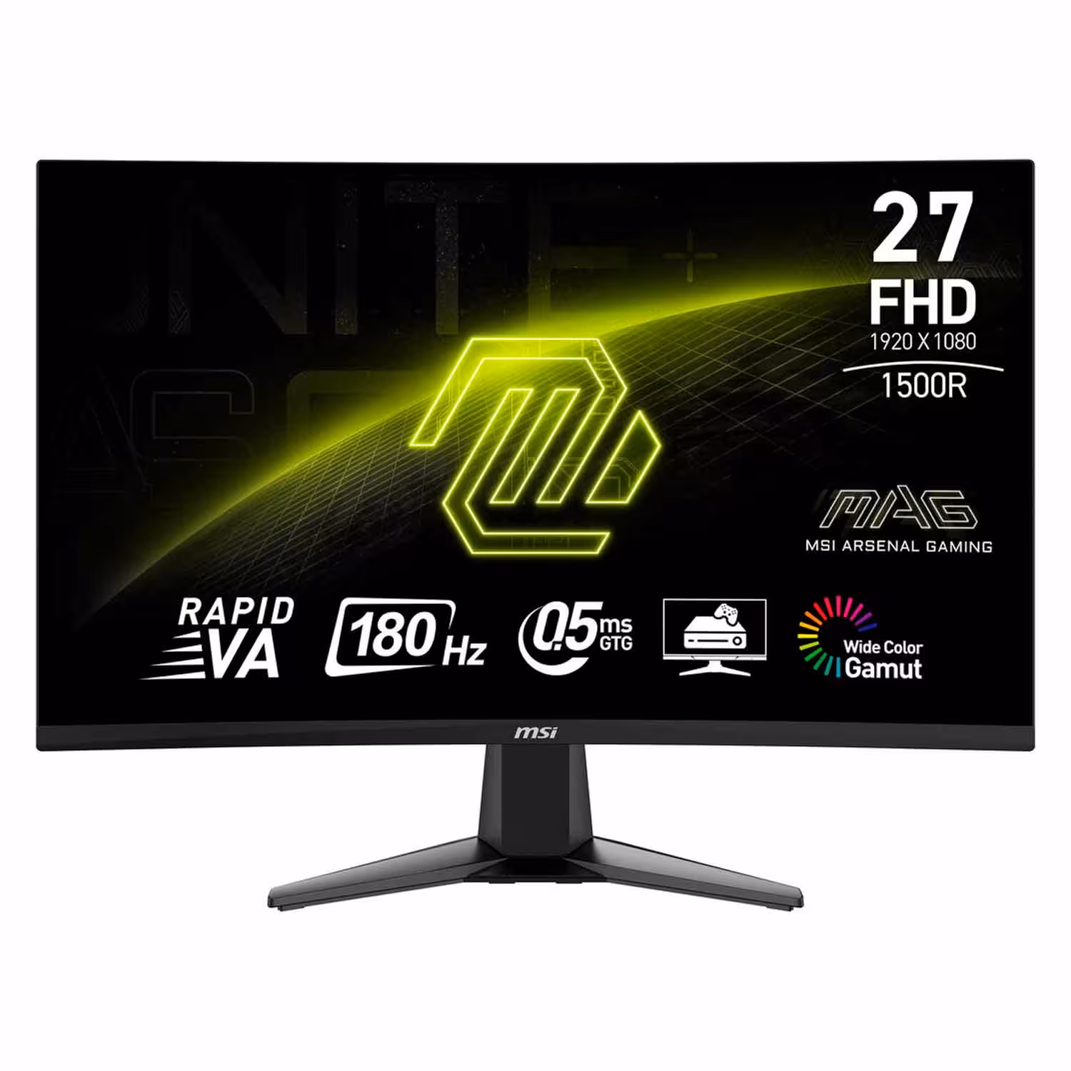 Monitor Gamer Msi Mag 27c6f 27" Full Hd Curvo 180hz Hdmi Dp - Negro