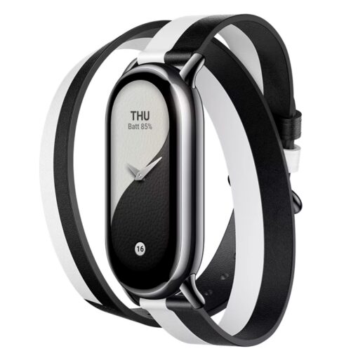 Smartwatch Xiaomi Double Wrap Strap Bhr7311gl Para Smart Band 8 - Negro Y Blanco