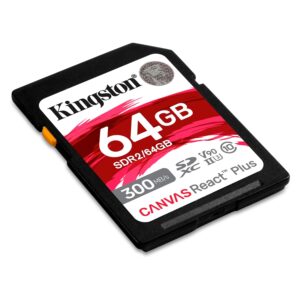Tarjeta De Memoria Sd Kingston Canvas React Plus 64gb 300mbs - Sdr2/64gb - Imagen 2