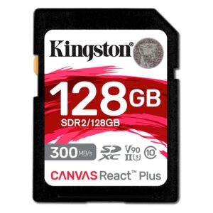 Tarjeta De Memoria Sd Kingston Canvas React Plus 32gb 300mbs - Sdr2/128gb