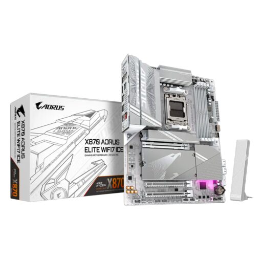 Placa Madre Gigabyte X870 Aorus Elite WiFi 7 Ice DDR5 Socket AM5 Chipset AMD X870 ATX