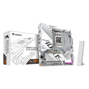 Placa Mãe Gigabyte B850M Aorus Elite WiFi6E Ice DDR5 Socket AM5 Chipset AMD B850 Micro ATX