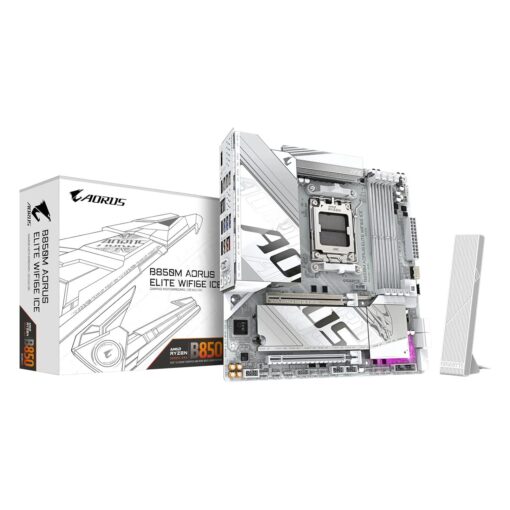 Placa Mãe Gigabyte B850M Aorus Elite WiFi6E Ice DDR5 Socket AM5 Chipset AMD B850 Micro ATX