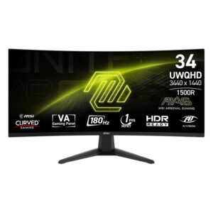 Monitor MSI MAG 346CQ 34" UWQHD Curvo 180Hz HDMI DP - Negro