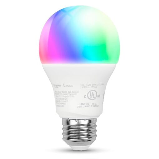 Alternative view of Lampara Amazon Basics Smart A19 LED Light Bulb Multicor 9W - Blanco