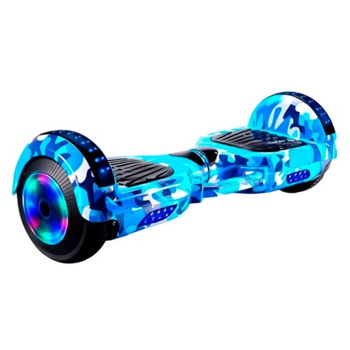 Alternative view of Scooter Elétrico HYE 6.5'' Bluetooth LED + Bolsa - Azul Camuflado