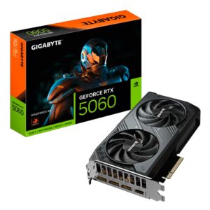 Placa De Video Gigabyte Windforce NVIDIA GeForce RTX 5060 8GB GDDR7 - GV-N5060WF2-8GD