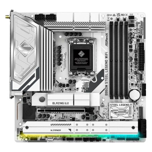 Alternative view of Placa Madre ASRock B860M Steel Legend WiFi DDR5 Socket LGA 1851 Chipset Intel B860 Micro ATX
