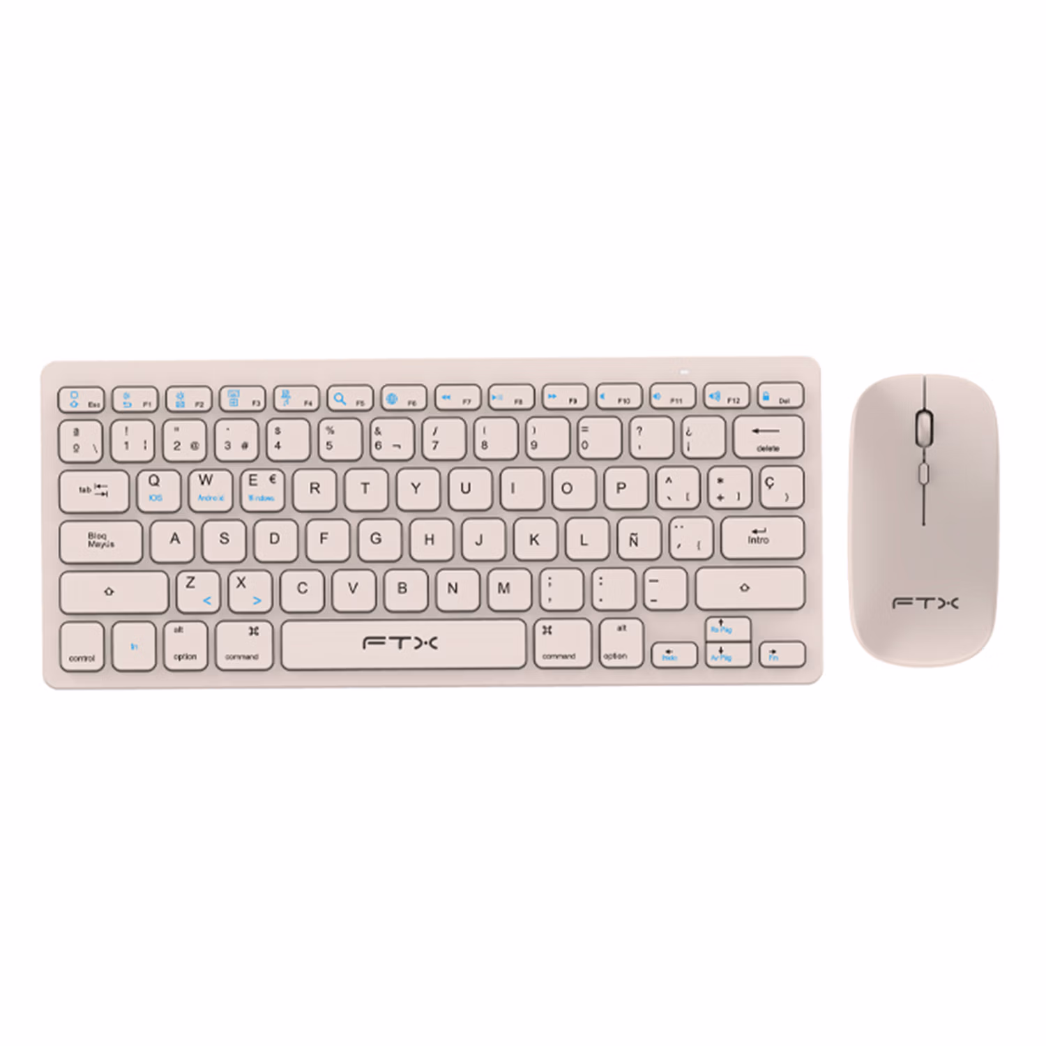 Kit 2in1 Ftxgk03 Mouse Y Teclado Wireless Español Gold