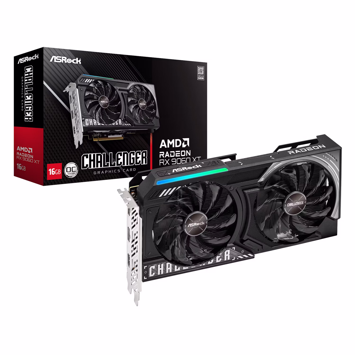 Placa De Video Asrock Challenger Oc Amd Radeon Rx-9060xt 16gb Gddr6 - Rx9060xt