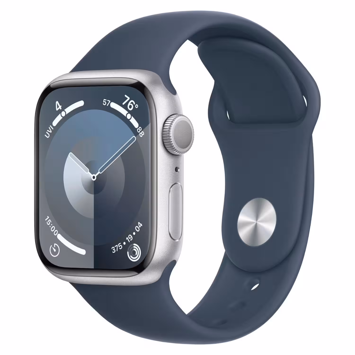 Apple Watch Series 9 Mr9e3lw/a Caja Alumínio 45mm Plata - Deportivo Azul M/l