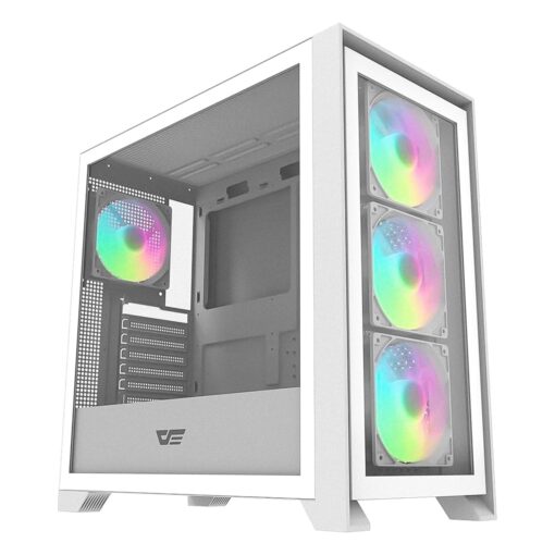 Gabinete Gamer Aigo DarkFlash DRX90 Glass Mid Tower - Blanco (4 Fans ARGB)