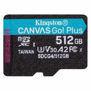 Tarjeta De Memoria Micro SD Kingston Canvas Go Plus 512GB 170Mbs - SDCG4/512G
