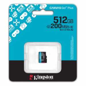 Tarjeta De Memoria Micro SD Kingston Canvas Go Plus 512GB 170Mbs - SDCG4/512G - Imagen 3