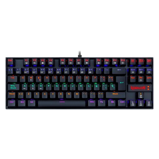 Teclado Redragon K552-kr Kumara Black Rainbow Led - Usa - Red