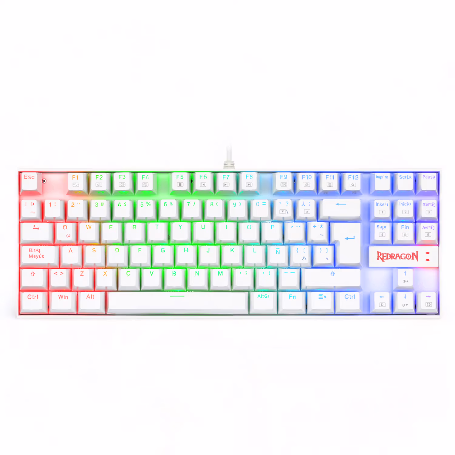 Teclado Redragon K552w-rgb Red Kumara White Rgb - Usa