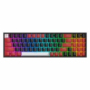 Teclado Gamer Redragon K628RGB Pro BRW Pollux Inalámbrico Inglés - Negro