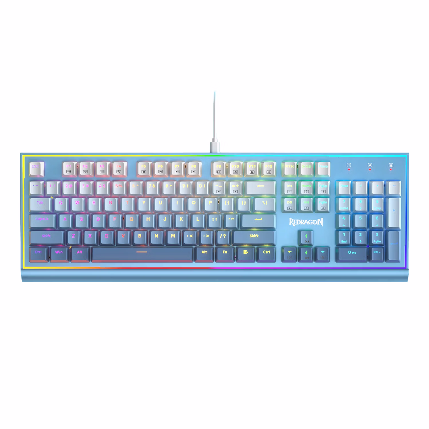 Teclado Gamer Redragon K654gwb-rgb Bluesiren Usb - Azul