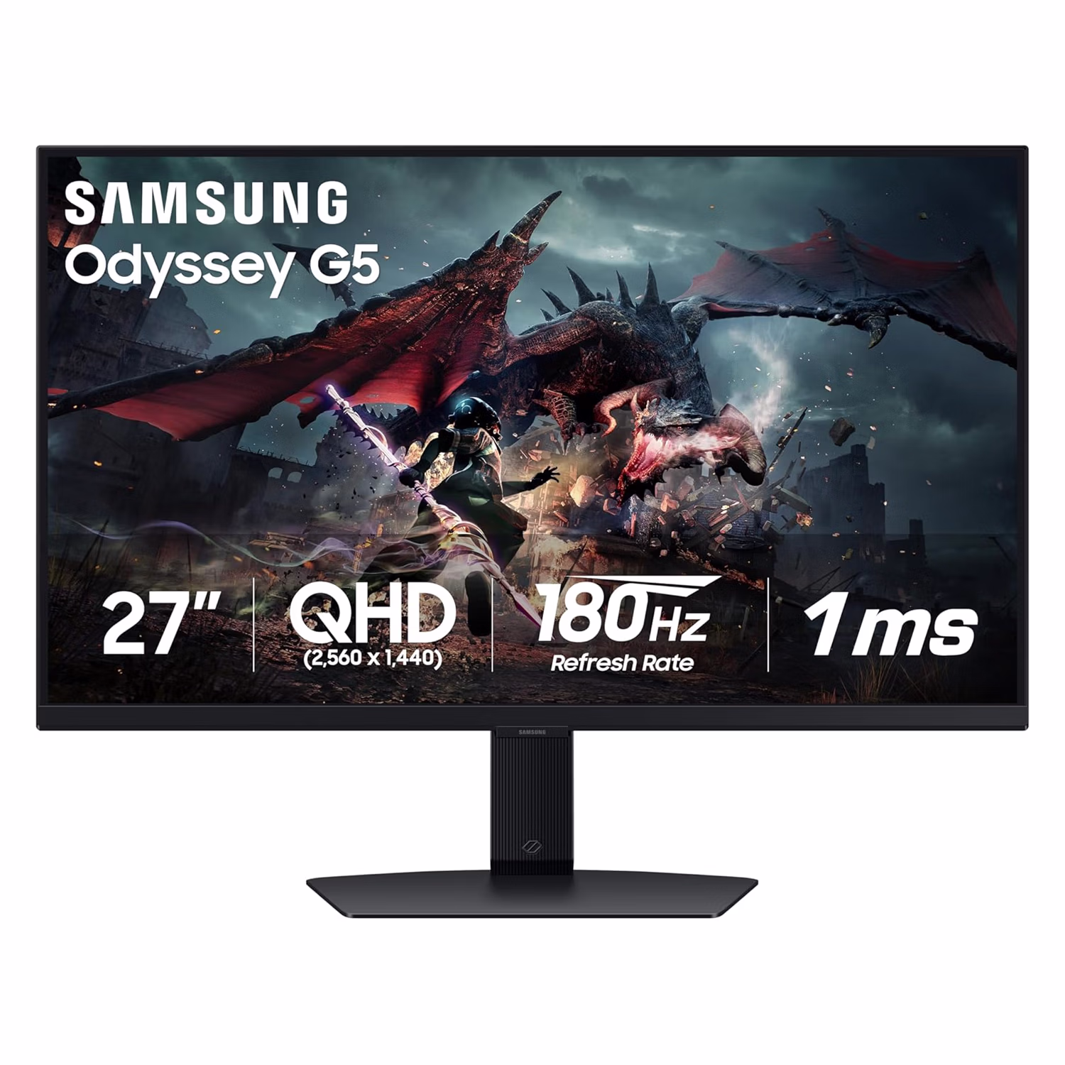 Monitor 27" Samsung Ls27dg500enxza Qhd G5 1ms/180hz/hdmi/dp Black