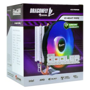 Cooler Universal Amd/intel 2 Pinos Cobre 9cm Keepdata Kd-p2rgb - Imagen 3