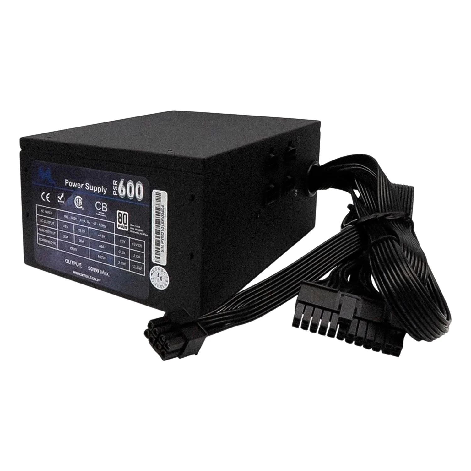 Fonte Mtek Psr-600 Atx 600w 80 Plus Pfc Activo Seni Modular Bivolt - Negro