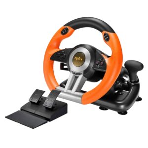Volante Y Pedal PXN V3 Pro Para PC / PS3 / PS4 / Xbox One / Xbox Series / Switch - Naranja Y Negro