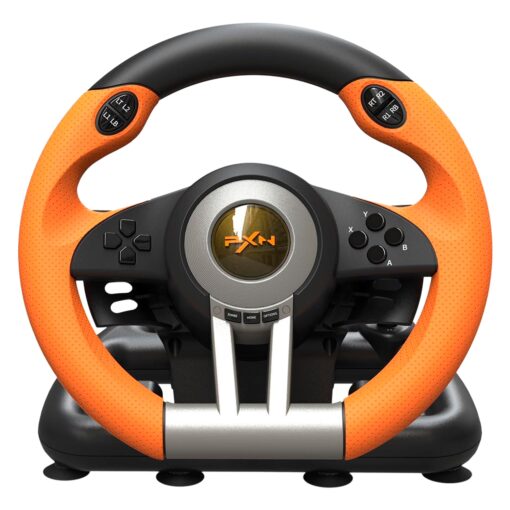 Alternative view of Volante Y Pedal PXN V3 Pro Para PC / PS3 / PS4 / Xbox One / Xbox Series / Switch - Naranja Y Negro