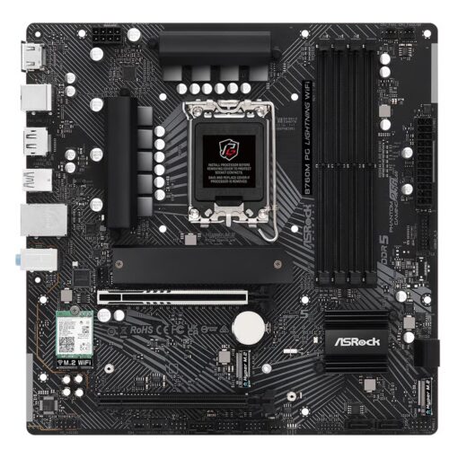 Alternative view of Placa Madre Asrock B760M PG Lightning WiFi DDR5 Socket LGA 1700 Chipset Intel B760 Micro ATX