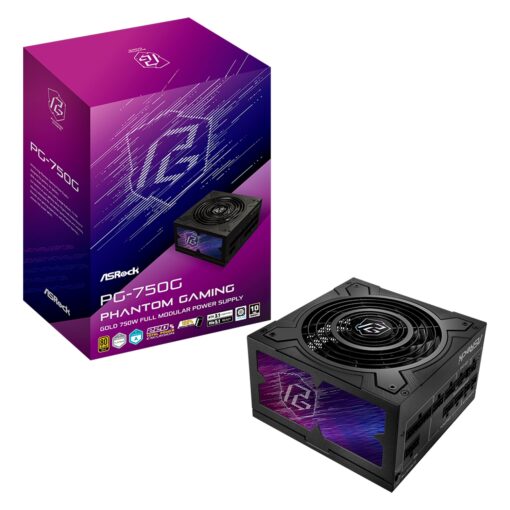 Fuente ASRock PG-750G ATX 750W 80 Plus Gold Full Modular - Negro