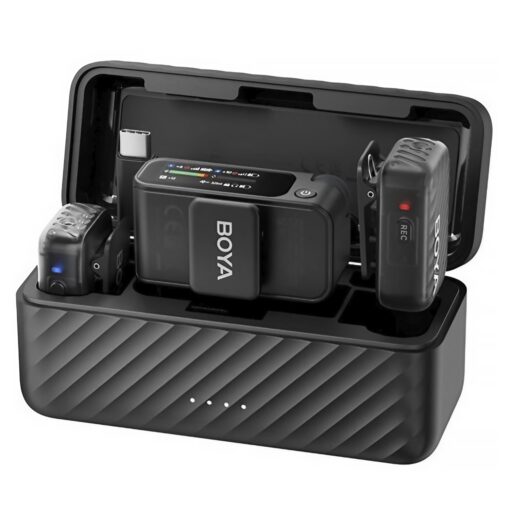 Micrófono Lapela Boya Boyamic Lighting 2-01 Usb-c Inalámbrico Para Smartphone - Negro (2tx+1rx) (anatel)