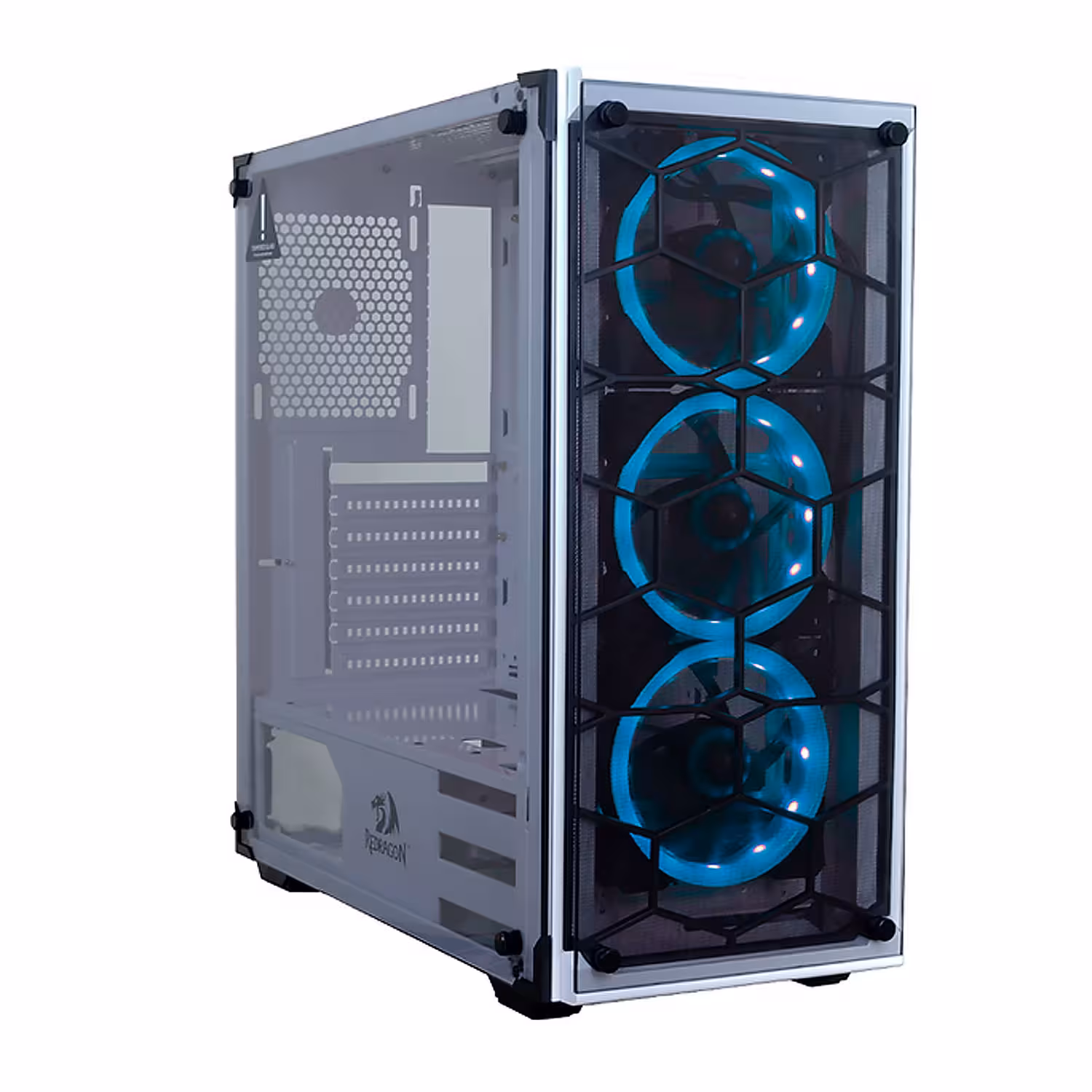 Gabinete Gamer Redragon Wheeljack Gc-606wh-3rgb Mid Tower - Blanco (caja Dañada Y Detalles) (3 Fans Rgb)
