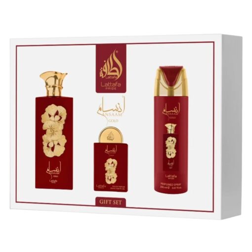 Perfume Lattafa Kit Ansaam Gold C/ 3 Pcs