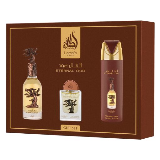 Perfume Lattafa Kit Eternal Oud C/ 3 Pcs
