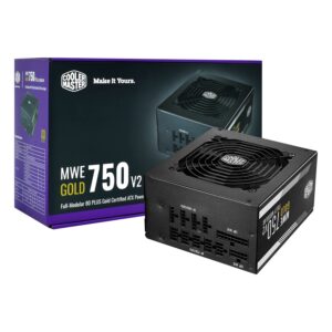 Fonte Cooler Master MWE V2 MPE-7501-AFAAG-3U2 ATX 750W 80 Plus Gold PFC Activo Full Modular - Negro