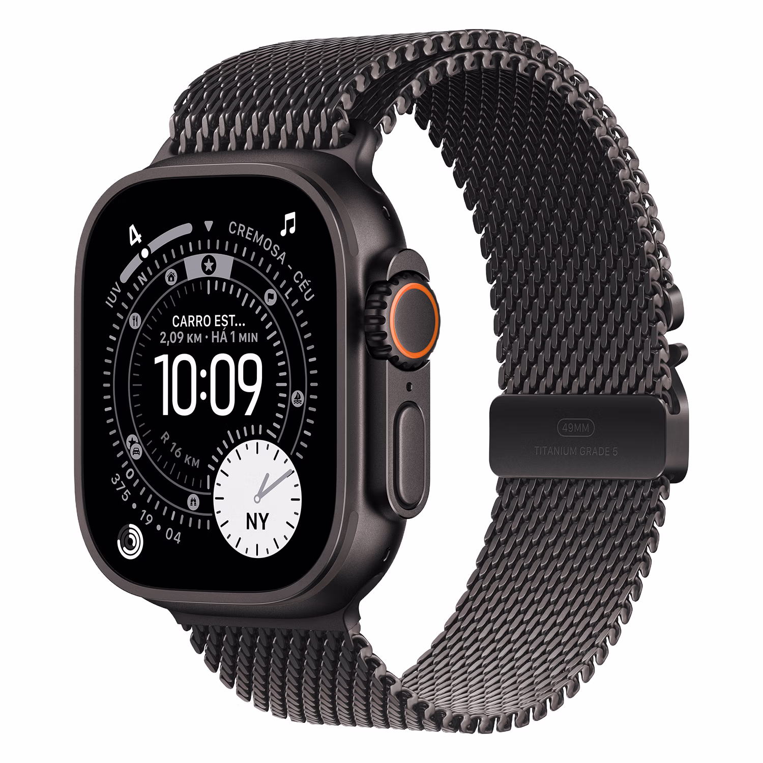 Apple Watch Ultra 3 Mf1t4zp/a Celular + Gps Caja Titanio Negro 49mm - Estilo Milanês De Titanio Negro (l)