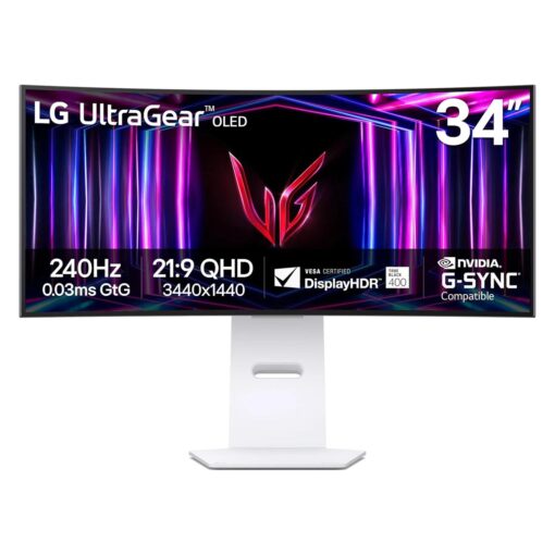 MONITOR 34" LG ULTRAGEAR 34GS95QE-W WQHD OLED 0.03/240HZ/2XHDMI/1XDP