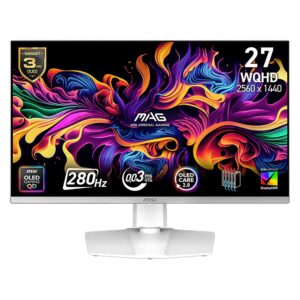Monitor Gamer Msi Mag 272qpw 27" Wqhd 280hz Oled - Blanco