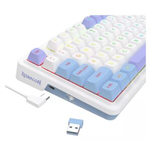 Teclado Redragon K673wbp Rgb Ucal Max White Blue Purple - Usa - Imagen 3