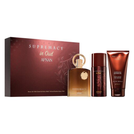 Kit Afnan Supremacy In Oud Perfume Eau De Parfum Unisex 100ml + Desodorante + Shower Gel